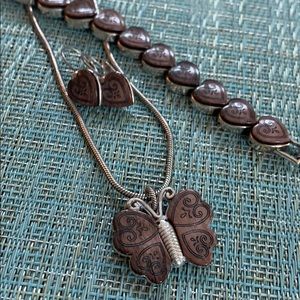 Brighton butterfly necklace bracelet earrings set